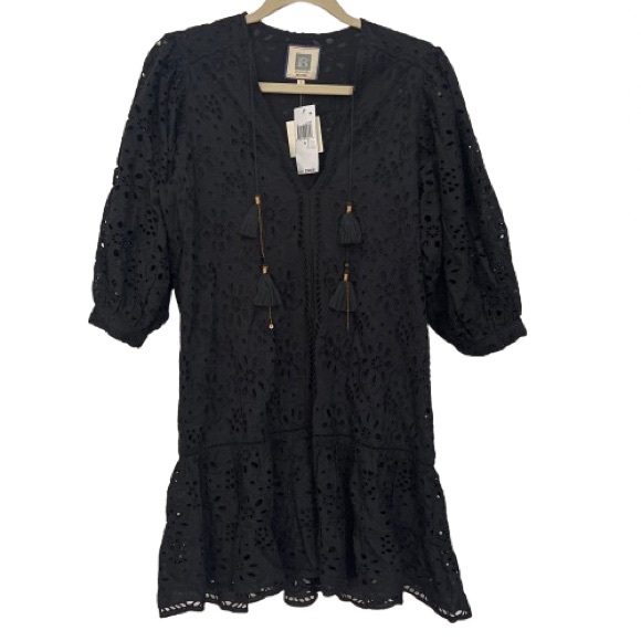 Bell By Alicia Bell Popover Mini Flounce Embroidered Eyelet Dress - Picture 4 of 10